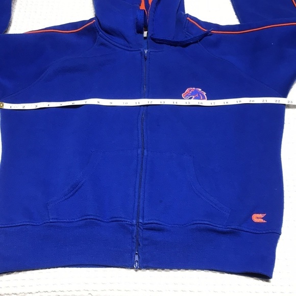 Colosseum Boise State Jacket Men XL Hood Zip Font Navy Orange Pockets Throwback - Picture 8 of 12